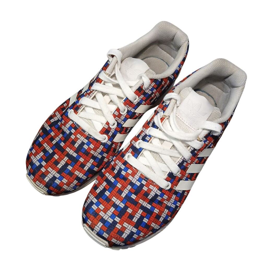 Adidas Torsion ZX FLUX Women's Ortholite Red/White/Blue‎ Checked Sneakers Size 6